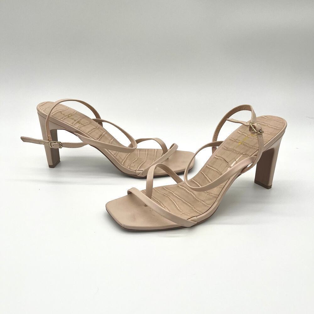 LULUS Strappy Heels, Beige Bridal, Size 10